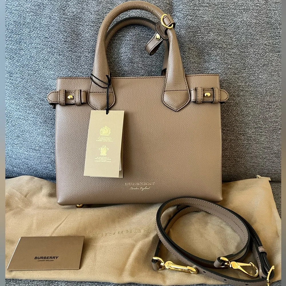 New Burberry Banner Small Tote House Check Derby Shoulder Crossbody Bag - Picture 4 of 13